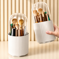 Organizador de Brochas de Maquillaje con Tapa - Almacenamiento Elegante 360°